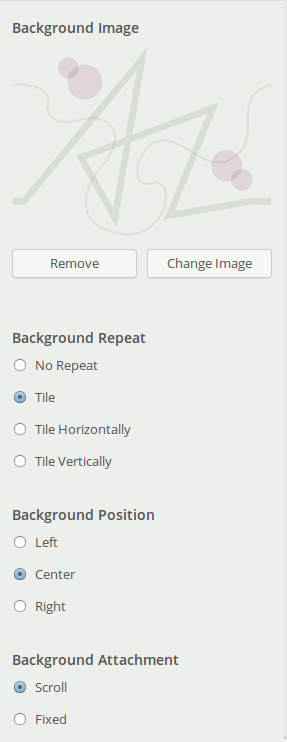 WordPress's Custom Background CSS options