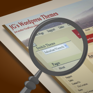 Close up of a WordPress theme