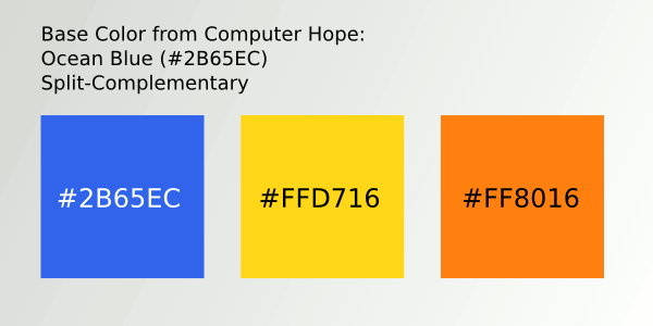 Color Scheme 2- #2B65EC; #FFD716; #FF8016