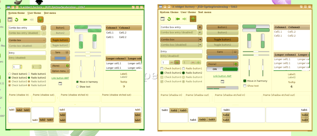 GTK2, GTK3 themes