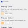 WordPress Customizer controls shown