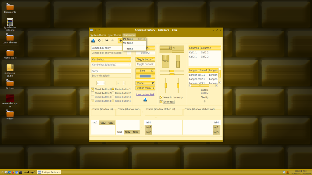 GoldBars (Rev2)- GTK2 theme in Openbox