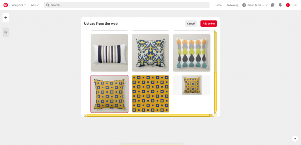 Selected Zazzle product image in Pinterest.