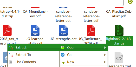 Extracting Lightbox compressed file