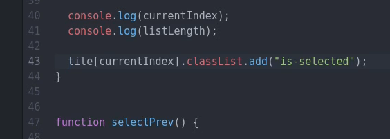 Adding a CSS class to select the current index