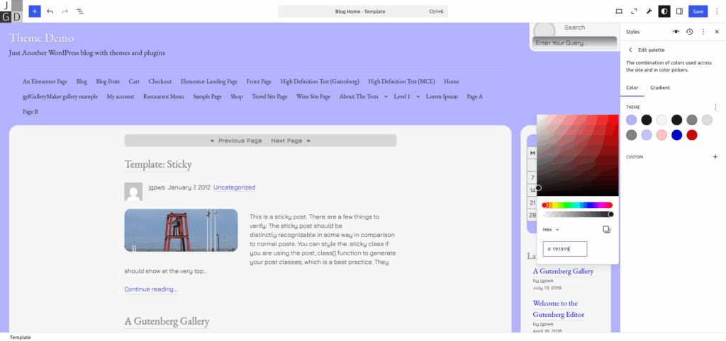 New site foreground color