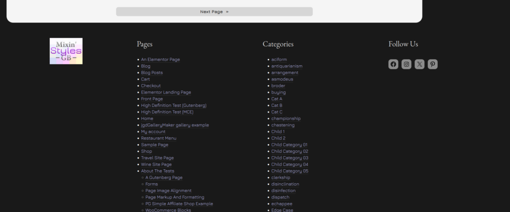 New Footer on the front end
