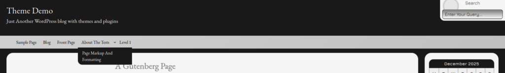 Flat navigation style on the front end