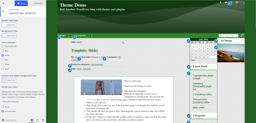 New Green color scheme