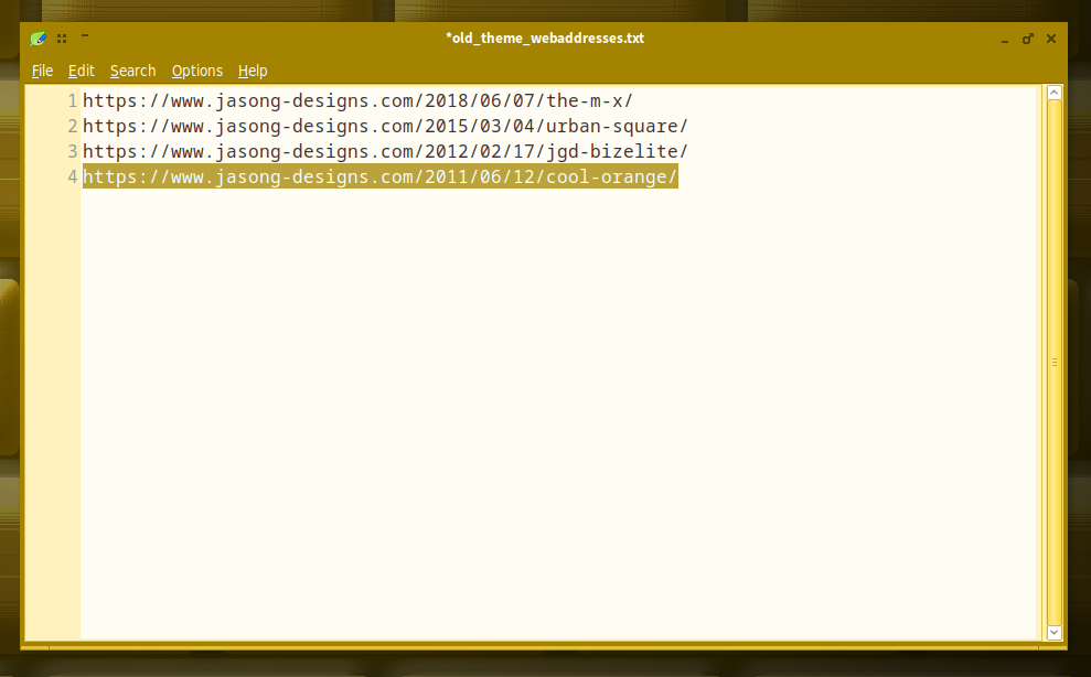 Pasting post URL into a backup file